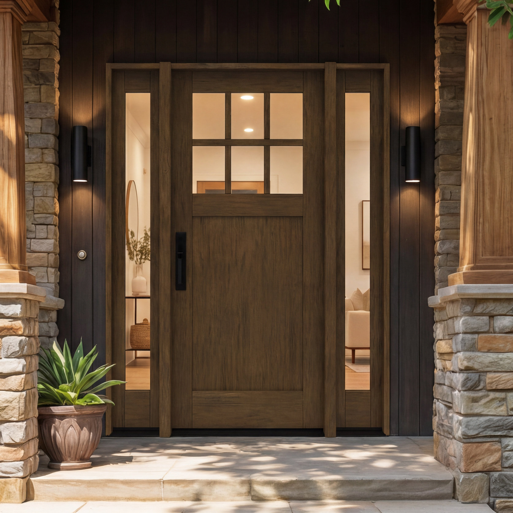 DOORNMORE CRF-P1G6-SW-80 | 80" Single Door, + 2xSidelites RTA Prehung